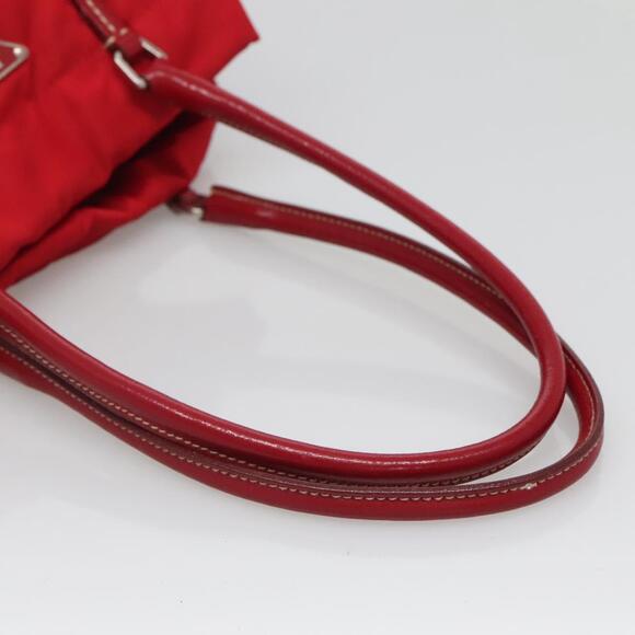PRADA Tote Bag Nylon Red Silver - Picture 7 of 12